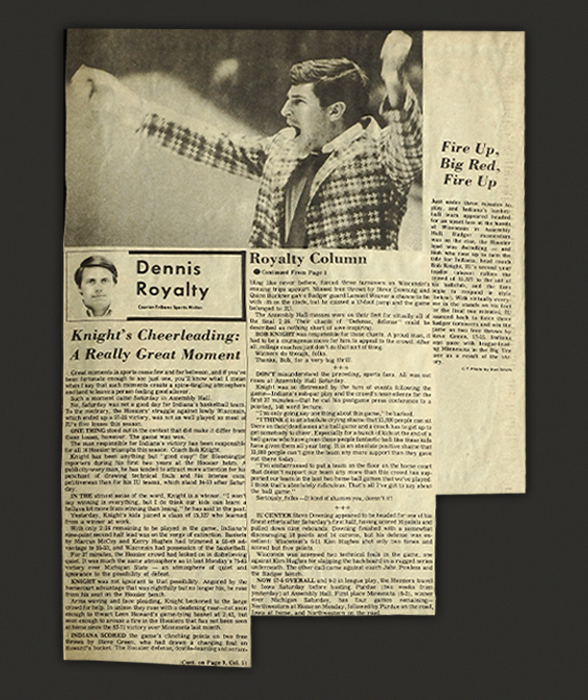 Old newspaper clippings about Bob Knight 
